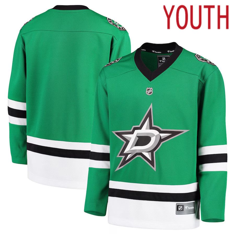 Youth Dallas Stars Fanatics Branded Green Home Replica Blank NHL Jersey